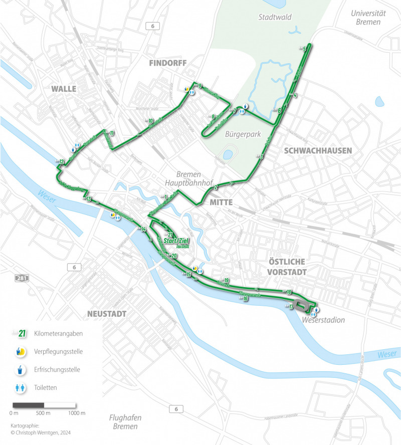 Laufstrecke Halbmarathon